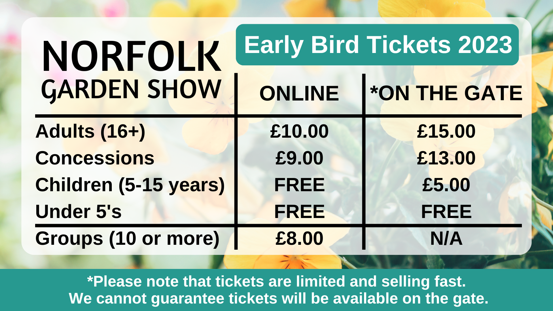 Tickets Norfolk Garden Show